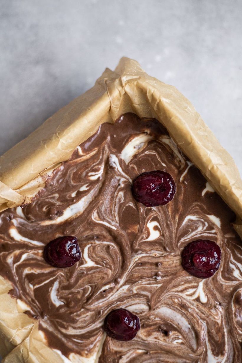 Zdravé cheesecake brownies