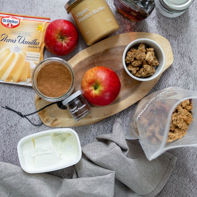 Jablkový crumble do pohára