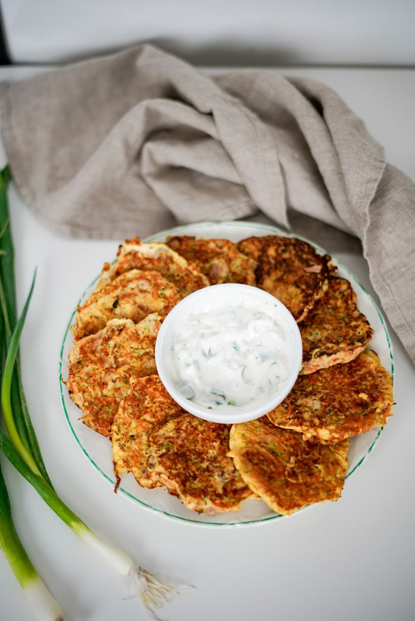 Carrot & Courgette Fritters with Tuna