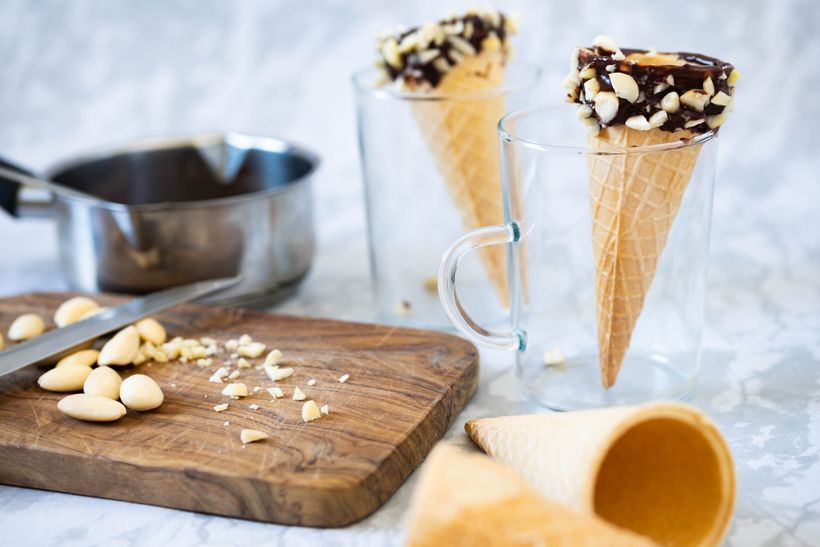 Domáca karamelová zmrzlina s proteínom