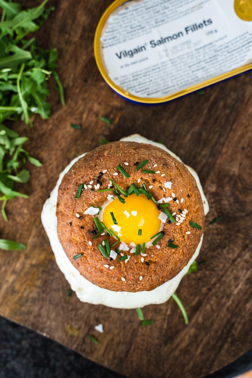 Snídaňový bagel s lososem