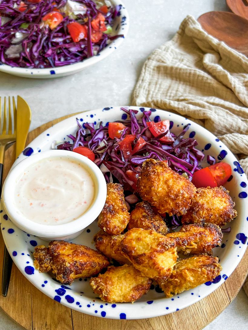 Air Fryer Chicken Nuggets with Parmesan Cheese