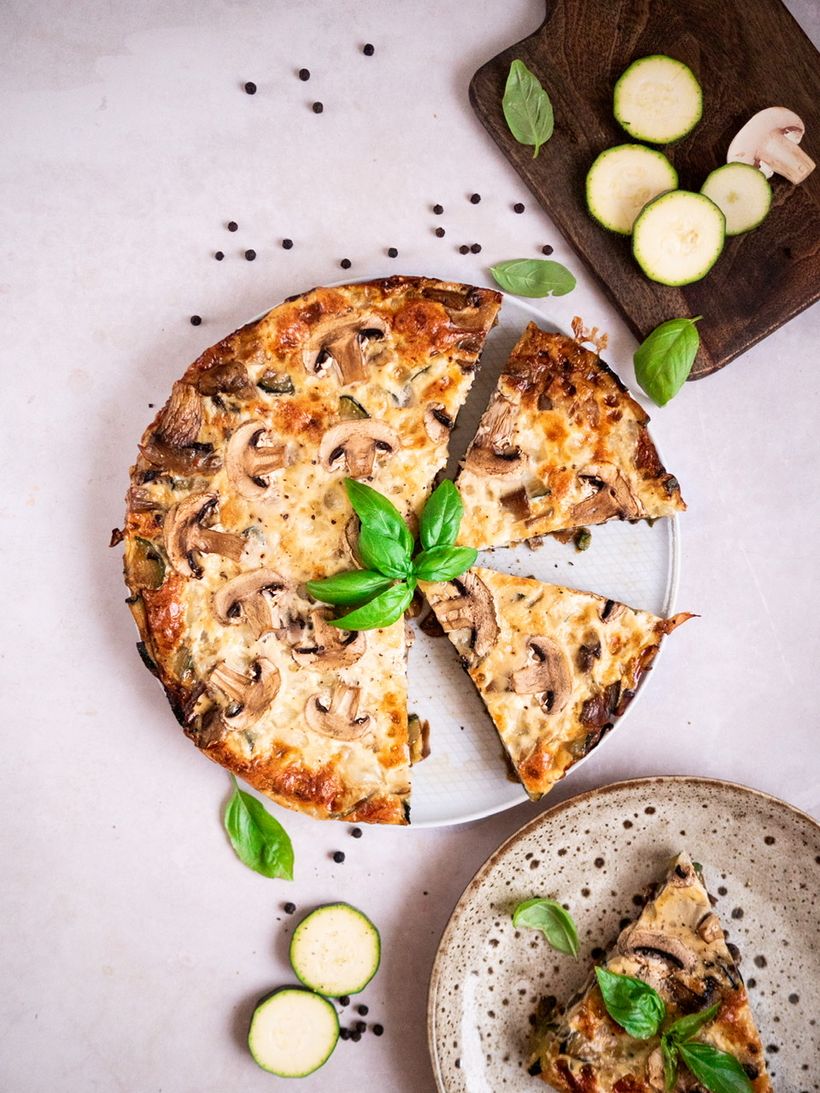 Frittata s cuketou a žampiony