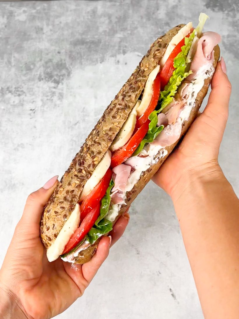 Homemade Ham & Cheese Baguette
