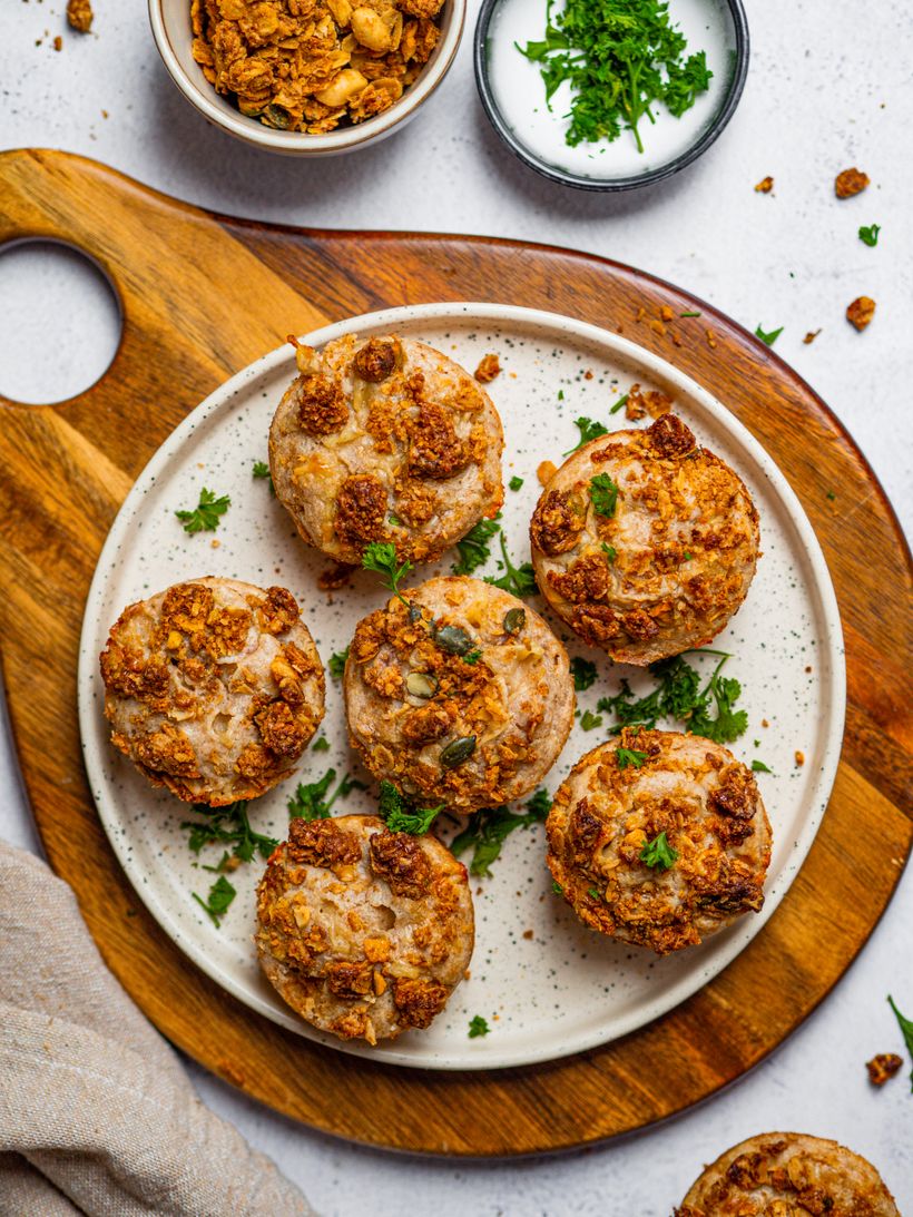 Slané muffiny se sýrem a slaninou