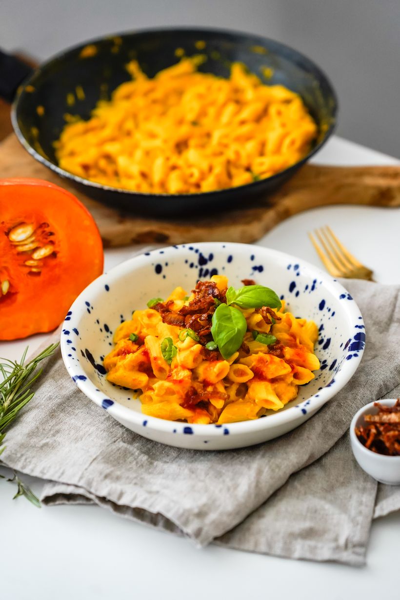 Kürbispasta mit Miso-Paste