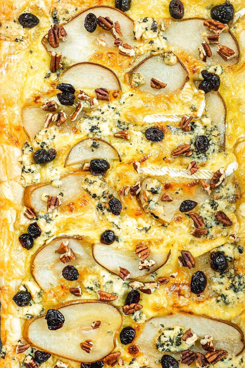 Slaný hruškový koláč z lístkového cesta