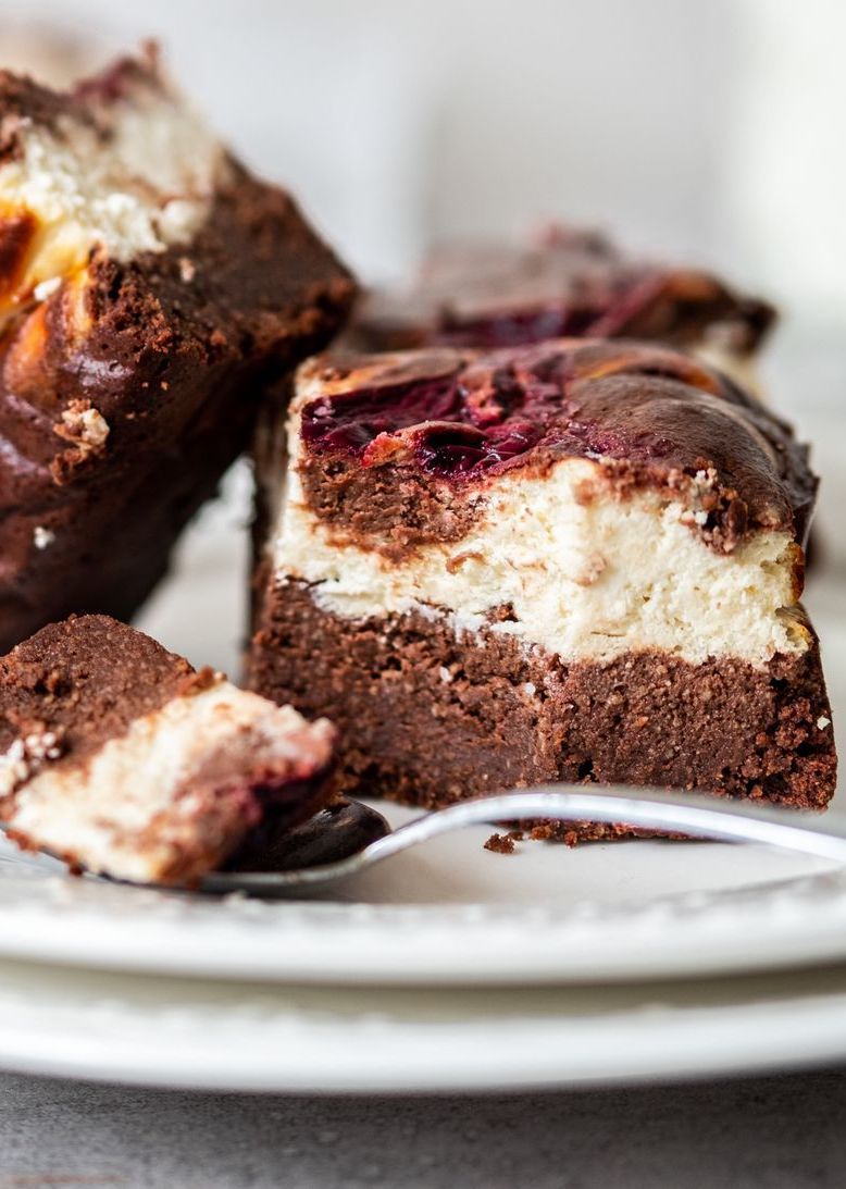 Zdravé cheesecake brownies