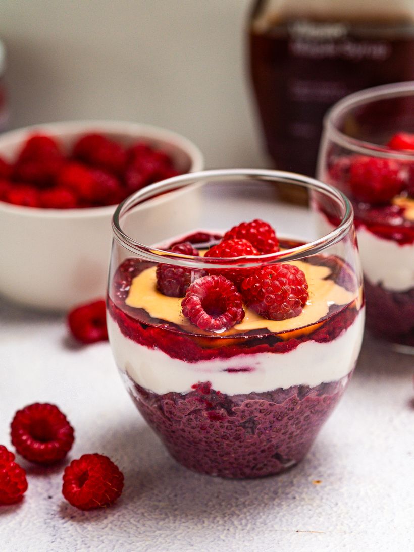 Peanut butter & jelly chia pudink