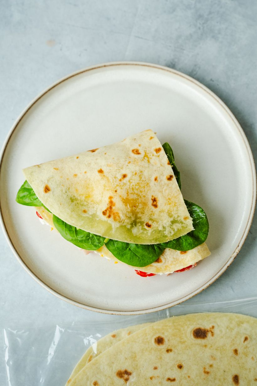 Breakfast Piadina with Egg, Ham and Cheese