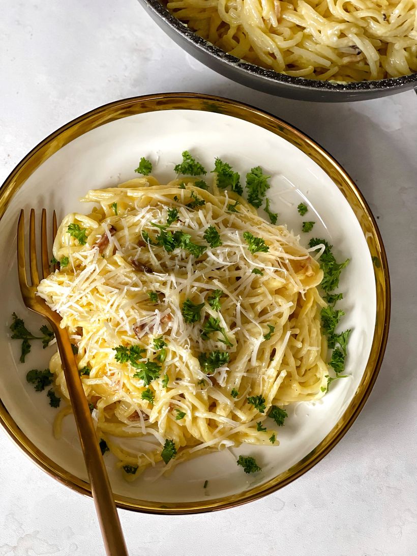 Špagety carbonara so smotanou