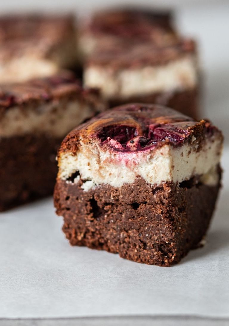 Zdravé cheesecake brownies