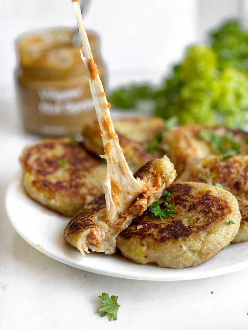 Zemiakové lievance plnené tuniakom a syrom