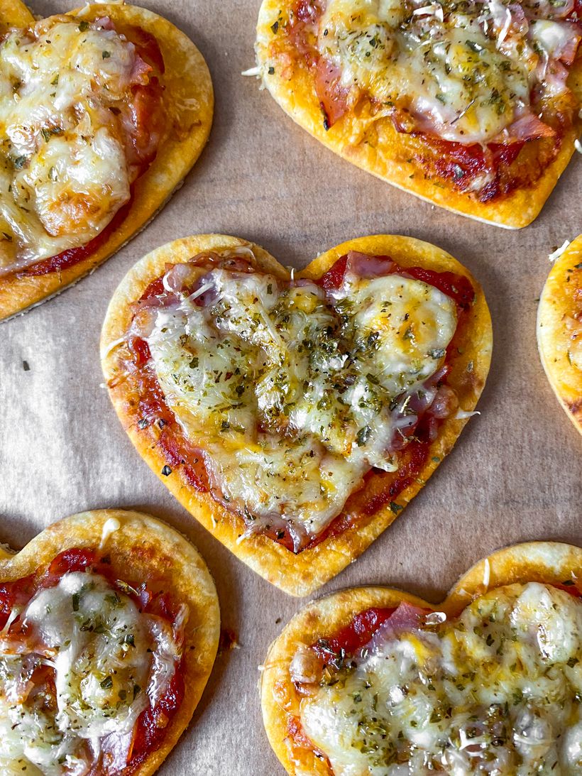 Valentýnské mini pizzy