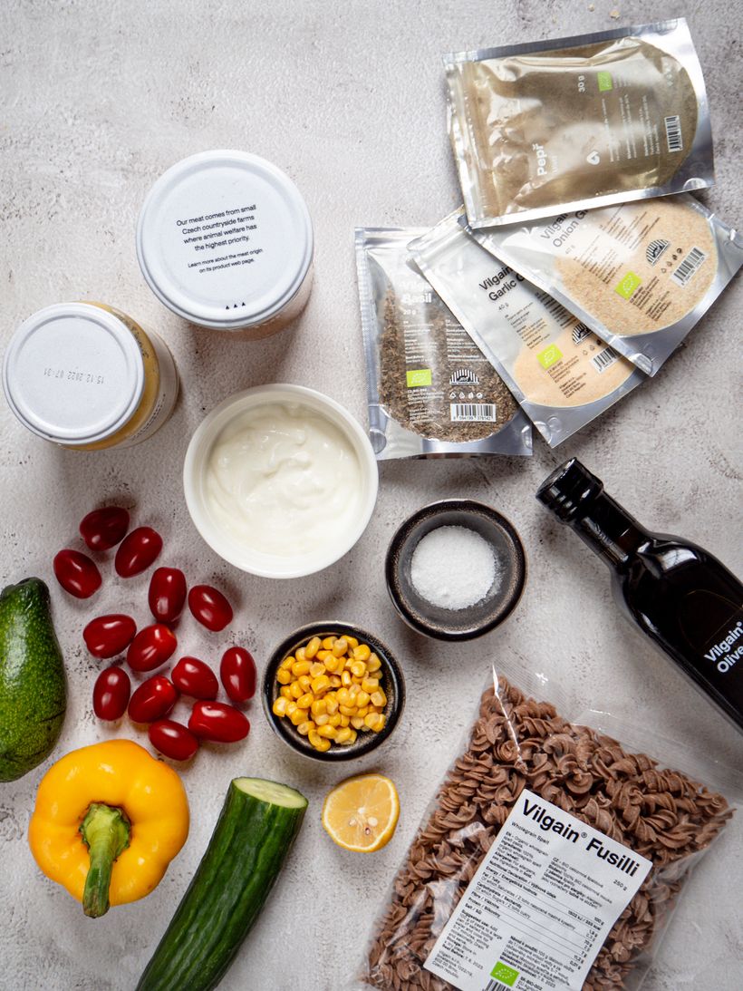 Nudelsalat mit Putenfleisch