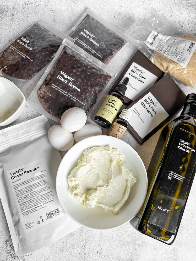 Bohnen-Brownies mit Quark