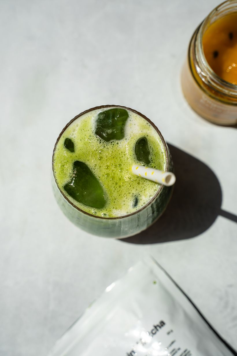 Iced Mango Matcha Latte