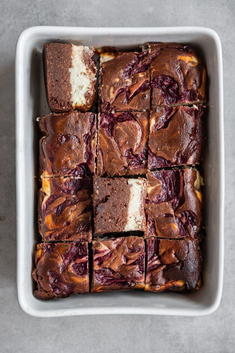 Zdravé cheesecake brownies