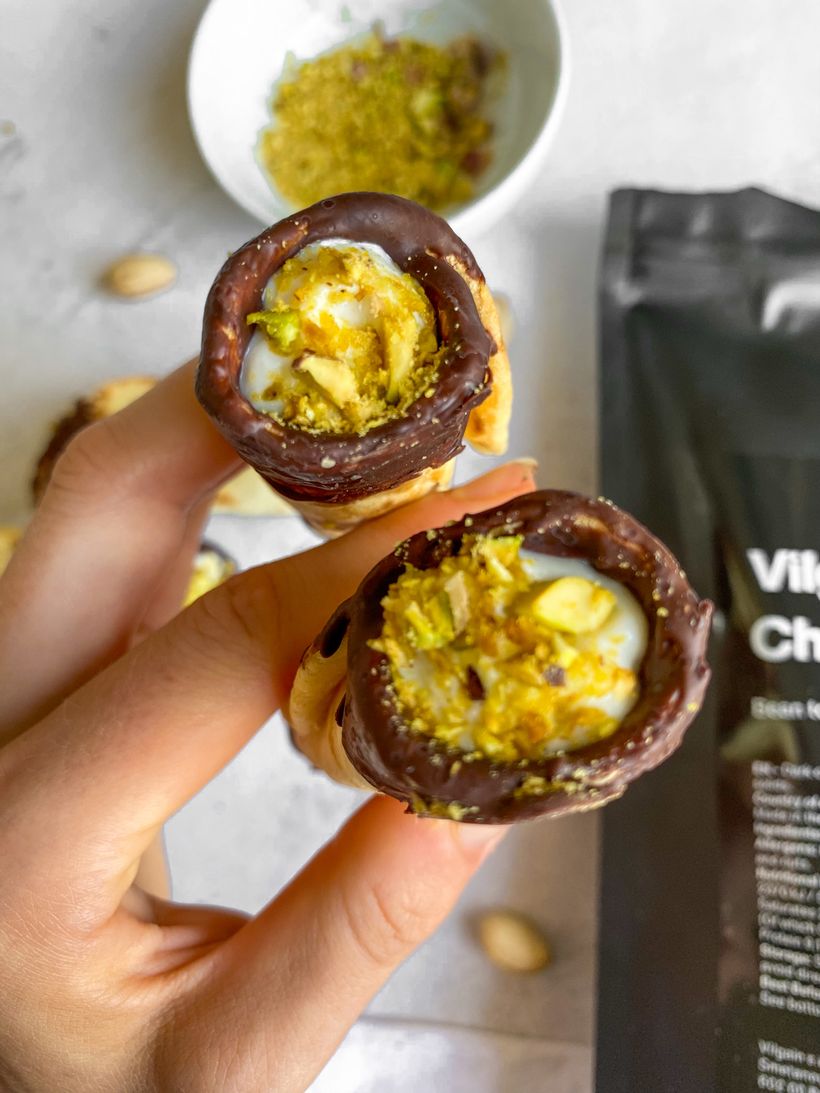 Domácí cannoli s ricottou a pistácií