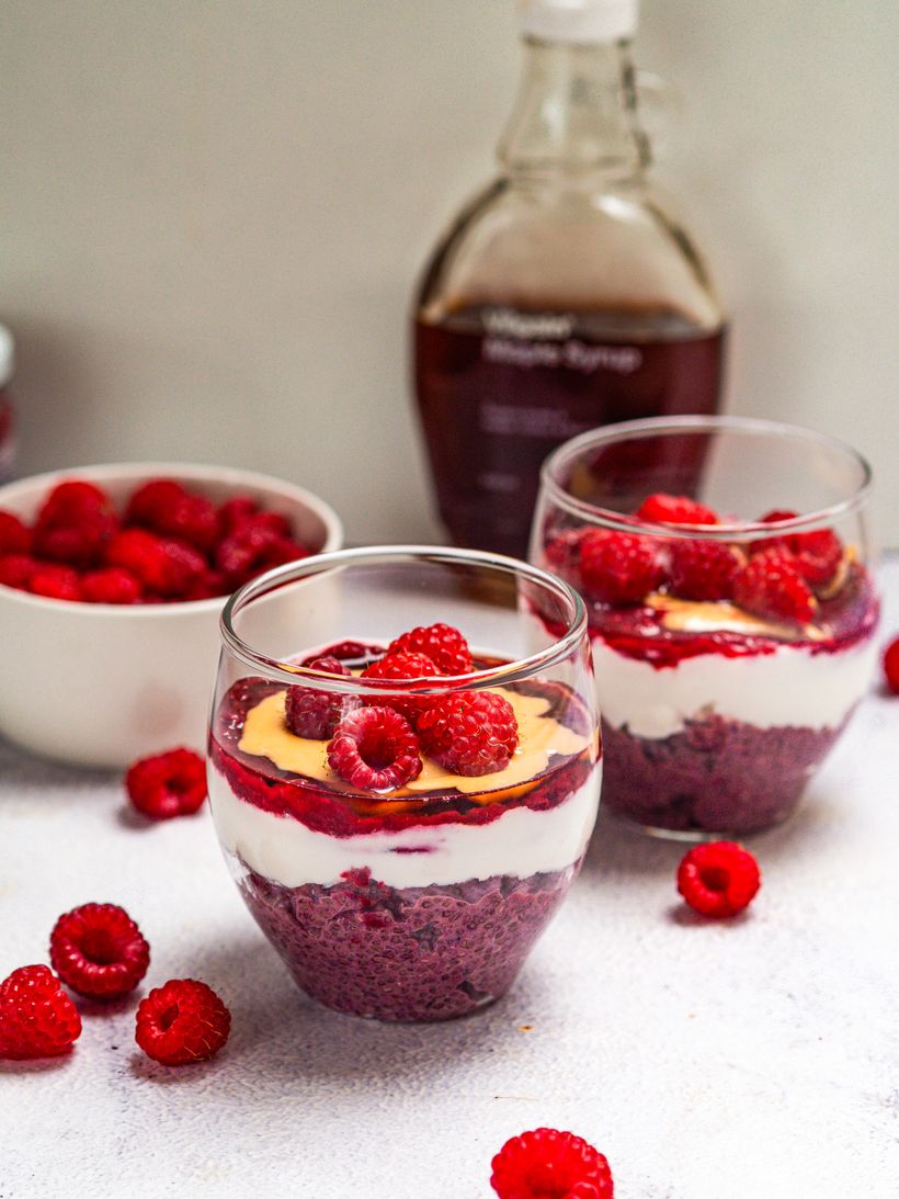 Peanut butter & jelly chia pudink