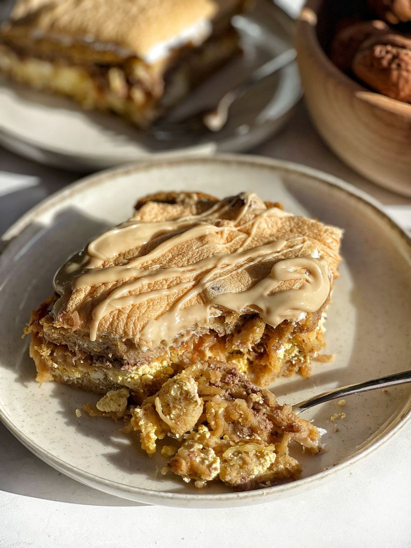 Žemlovka z toustového chleba s tvarohem