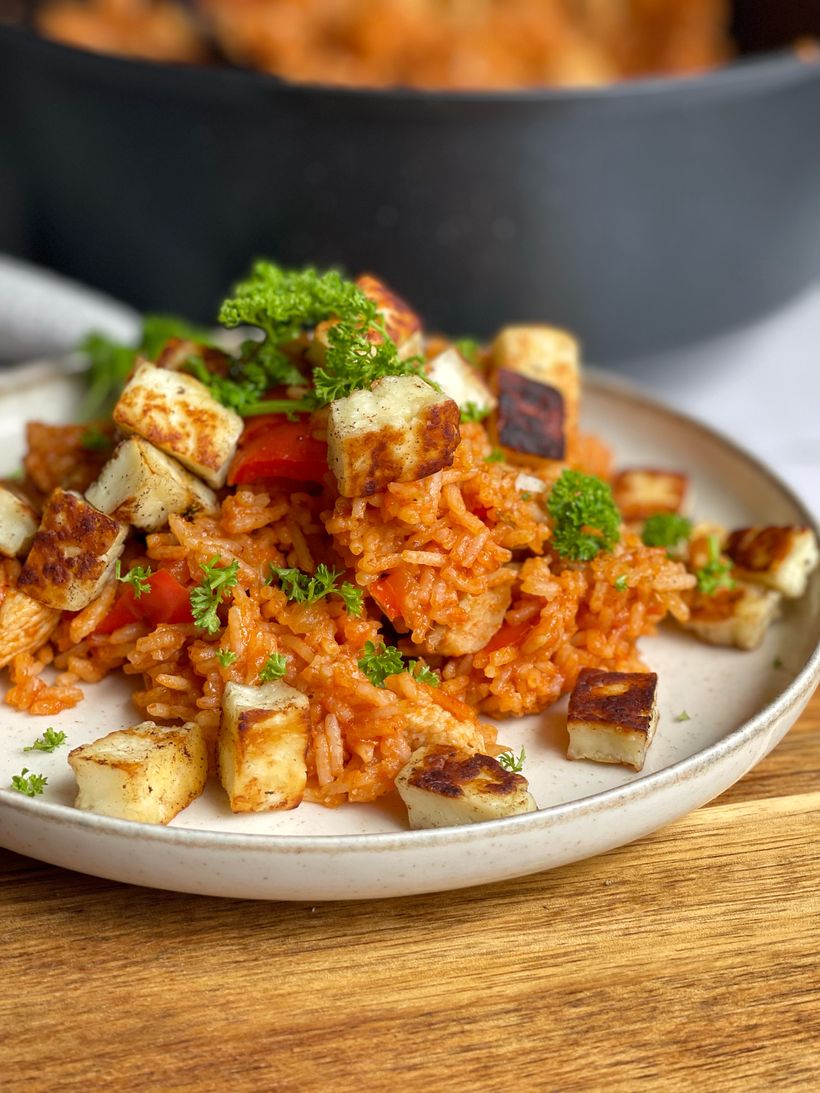Kuracie mäso s halloumi a ryžou