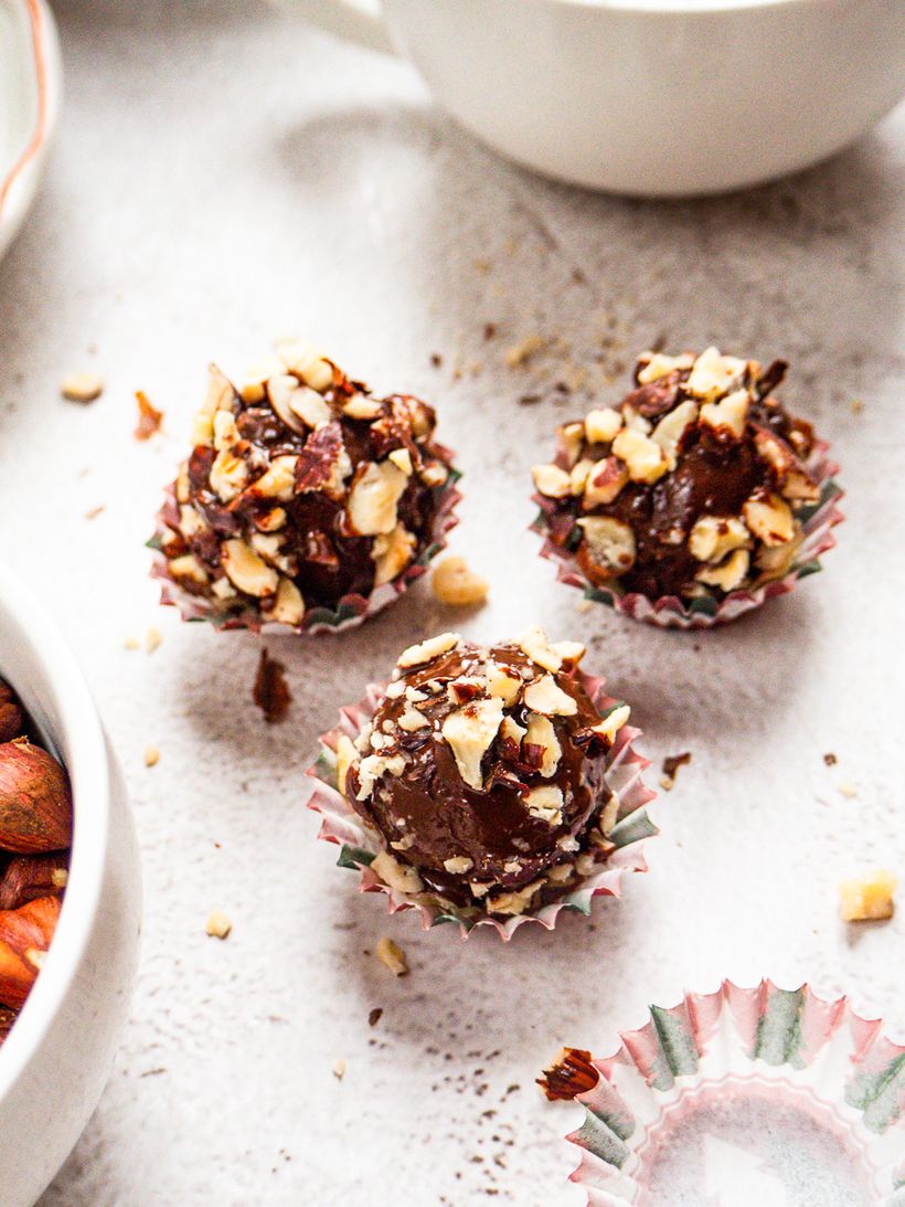 Haselnuss-Truffes in Schokolade