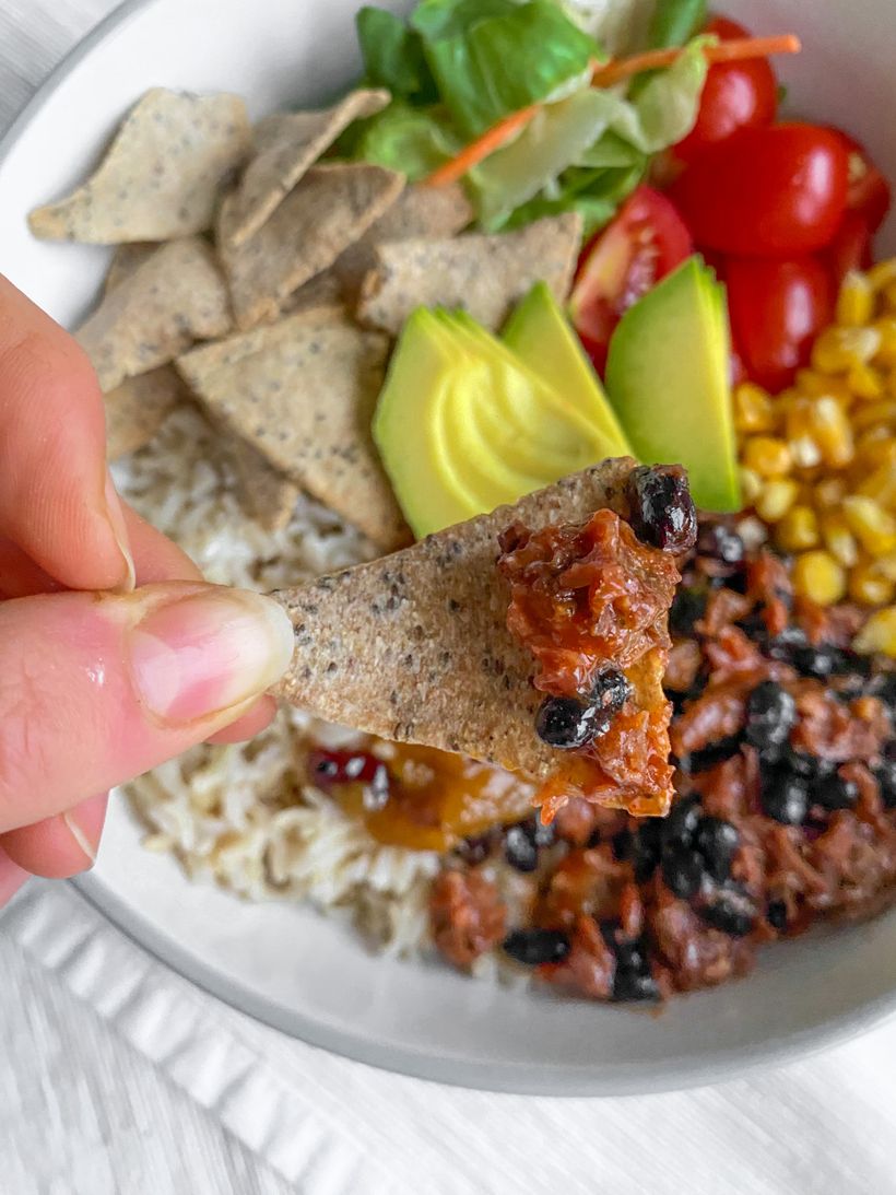 Nachos Bowl se zeleninou a hovězím masem