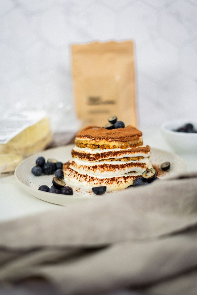 Proteínové tiramisu z ryžových chlebíčkov