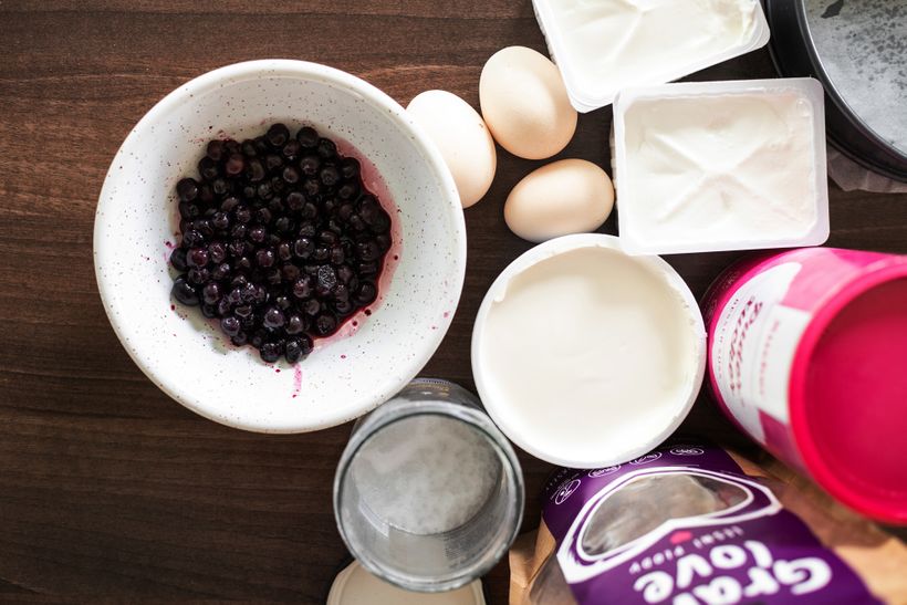 Borůvkový cheesecake z mascarpone a tvarohu