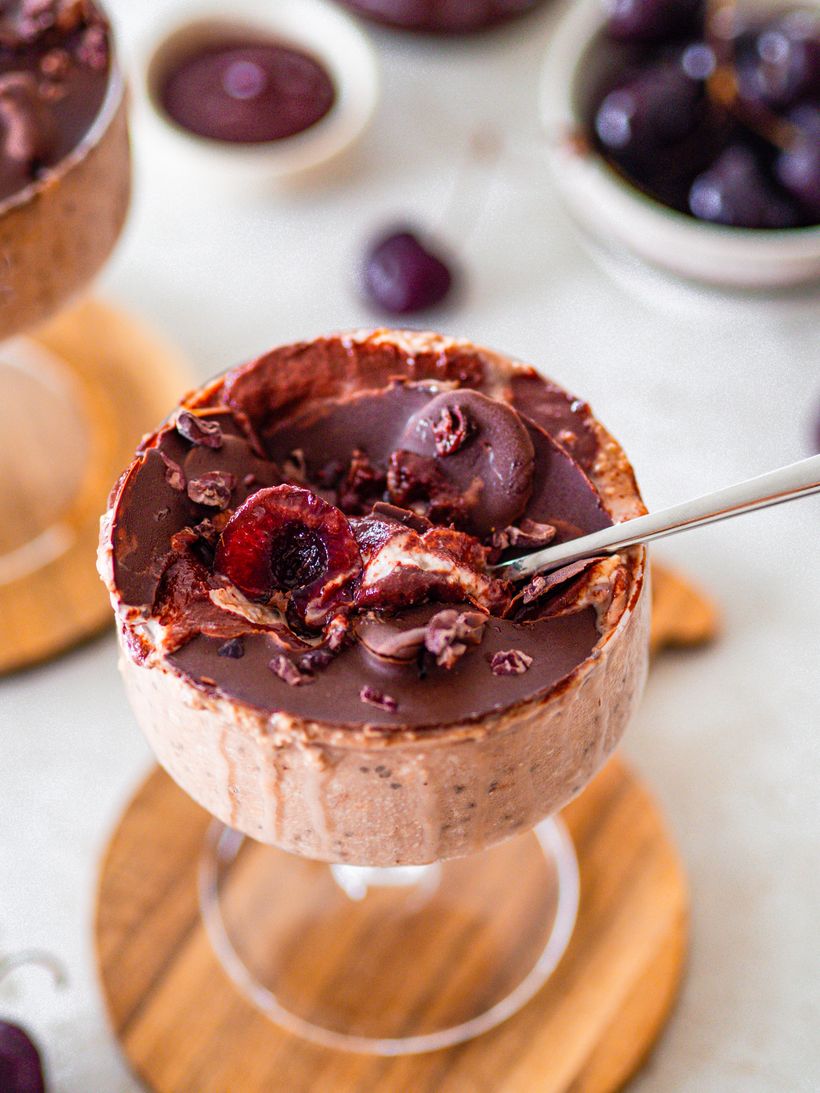 Overnight oats s višněmi
