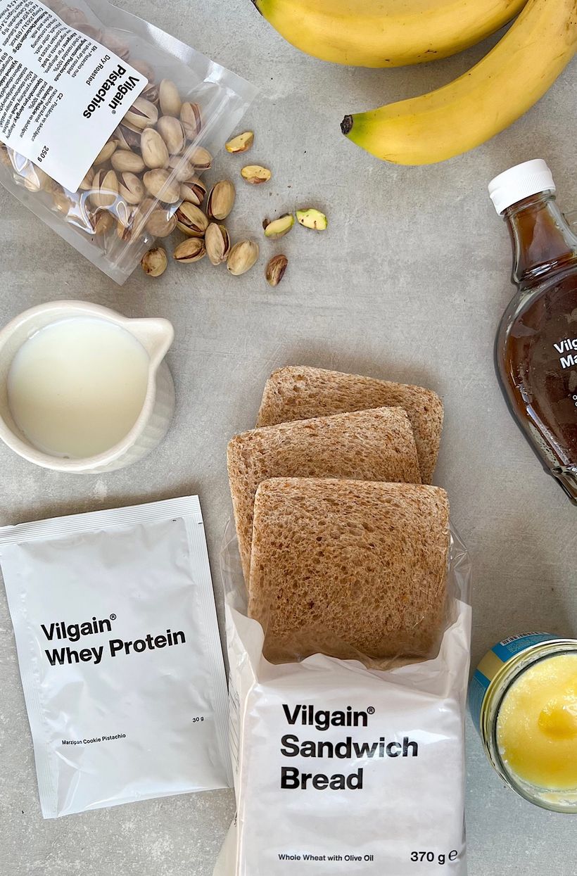 Francouzské tousty s příchutí marcipánu a pistácie