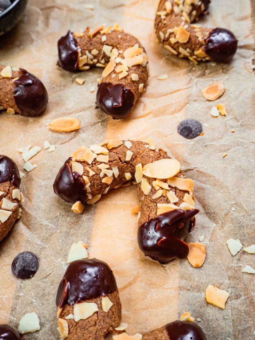 Mandľové rožteky s čokoládou