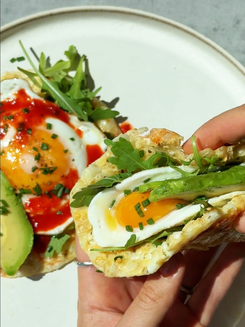 Tacos z cottage sýru s avokádem a vejci