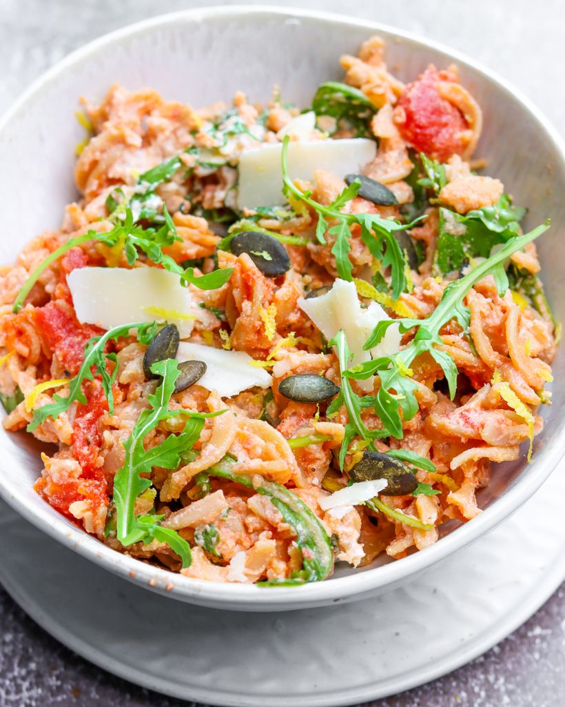 Šošovicové cestoviny s paradajkami a ricottou