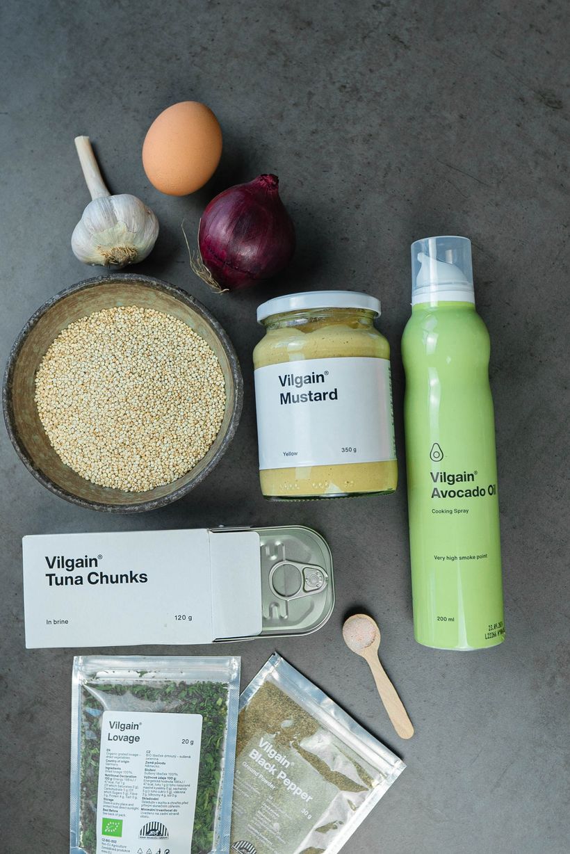 Tuniakové guľôčky s quinoou a pečenou zeleninou