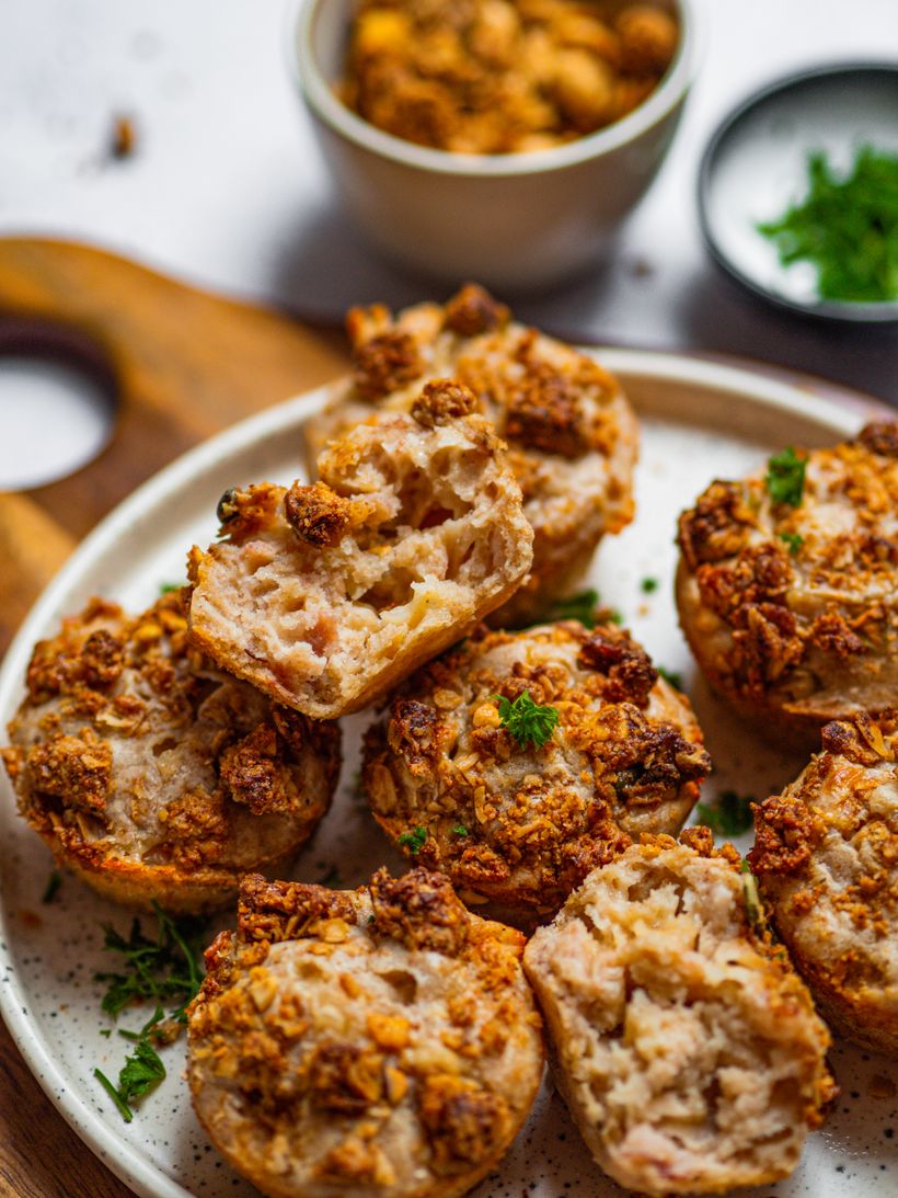 Slané muffiny se sýrem a slaninou