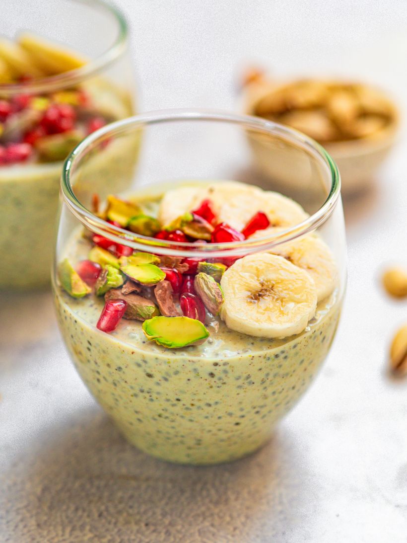 Pistáciový chia pudink