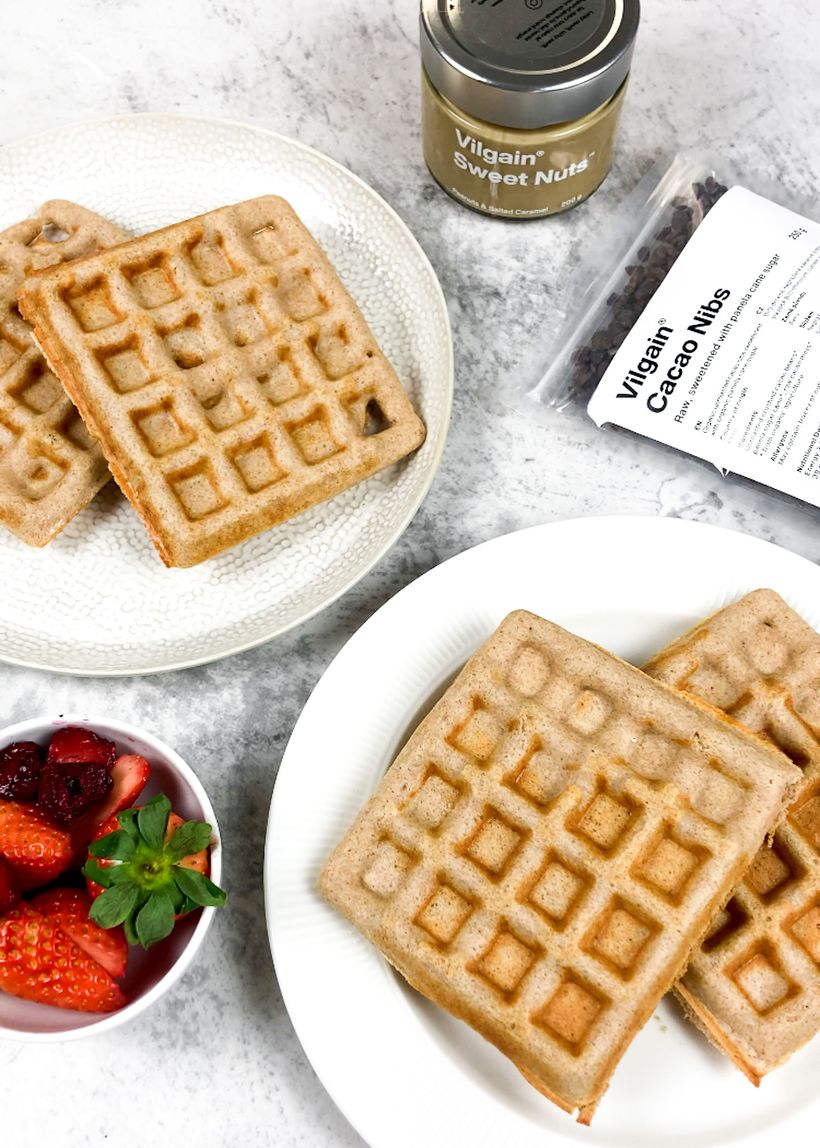 Proteínové vafle so slaným karamelom