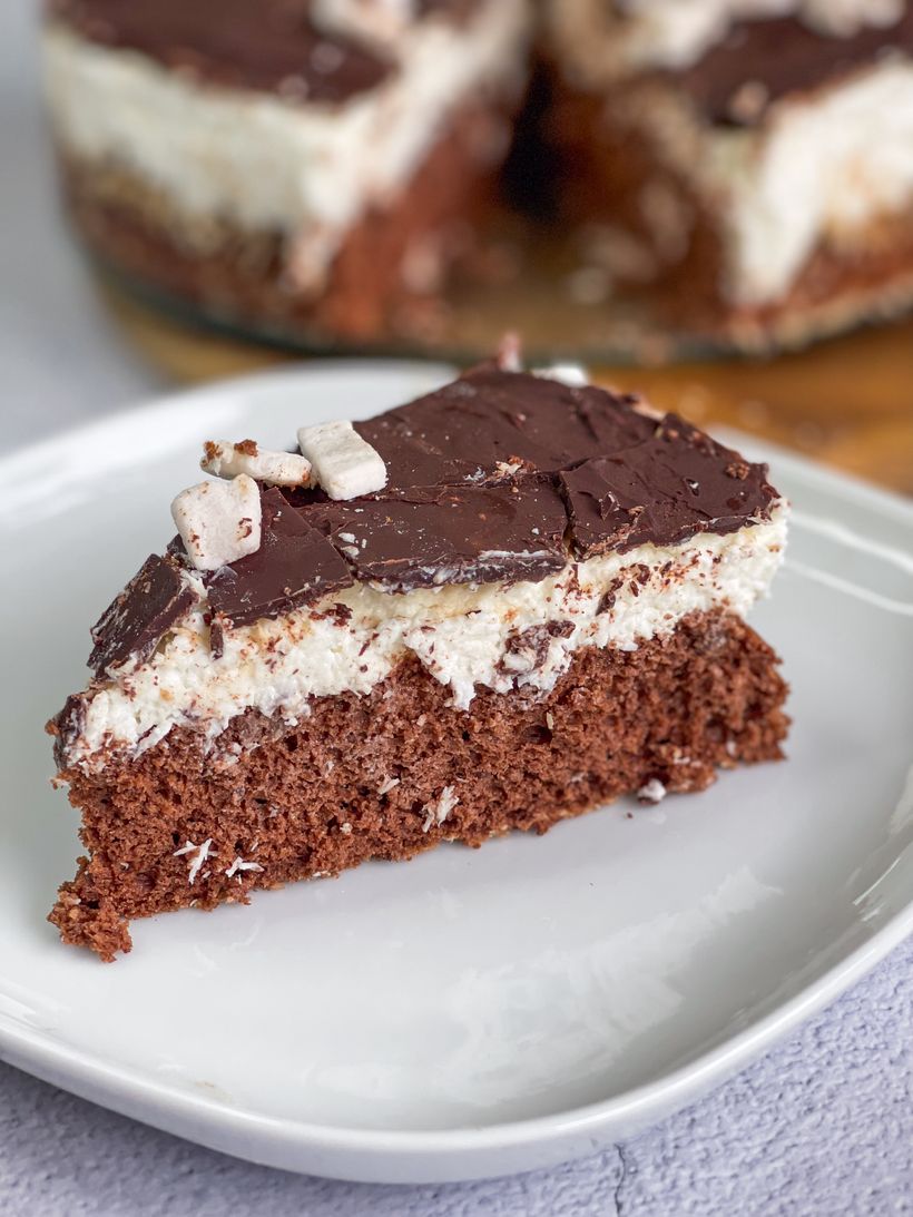 Jednoduchý kokosový dort s tvarohovým krémem