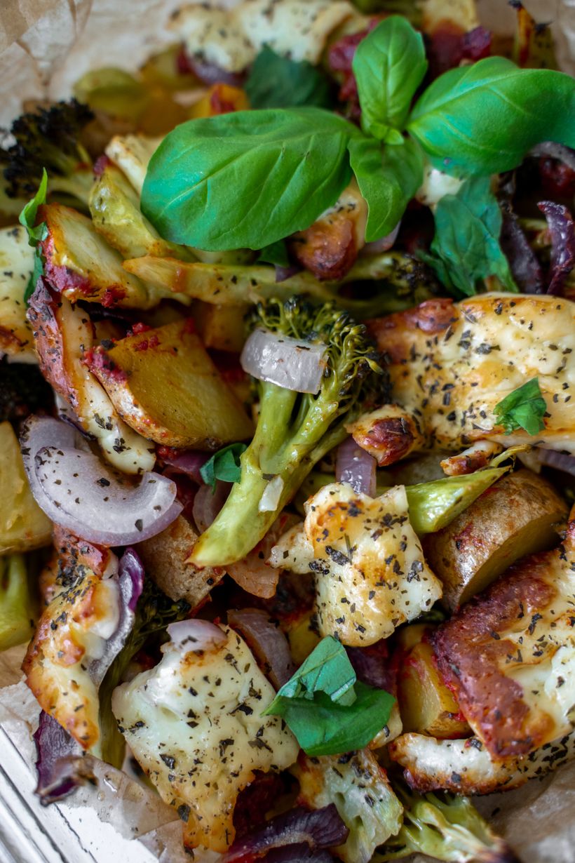 Zapečená zelenina so syrom halloumi