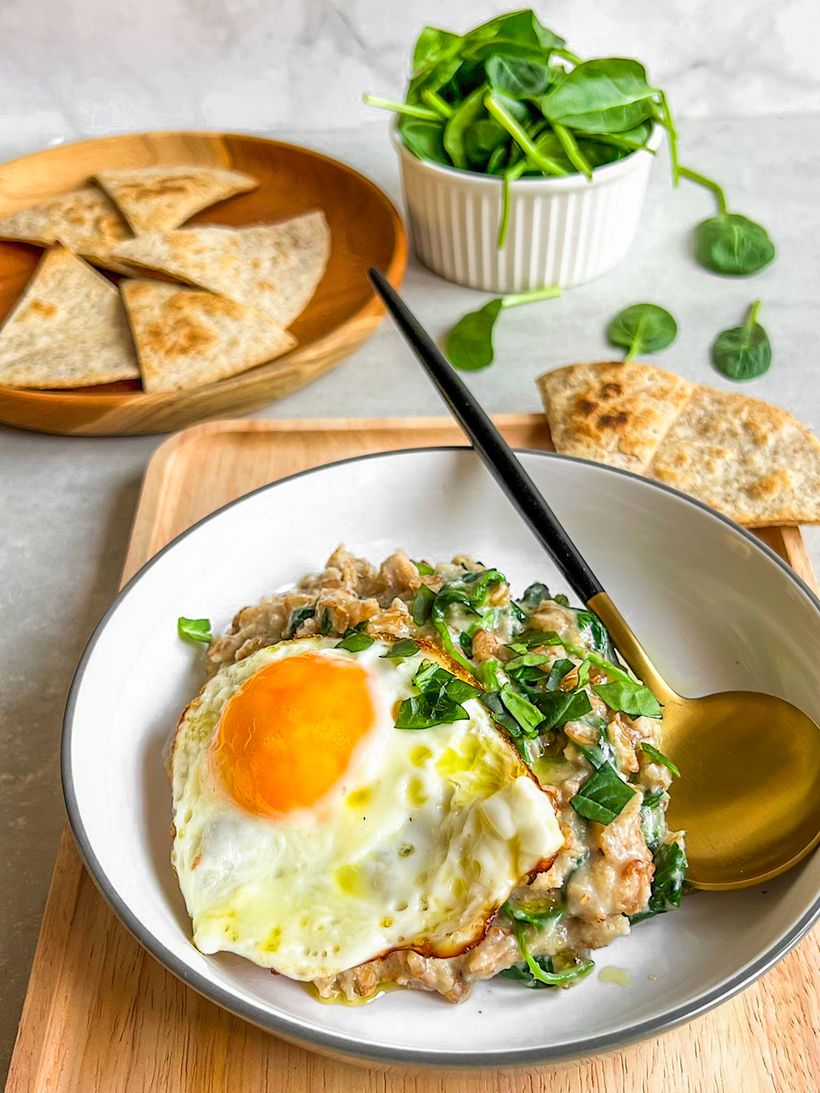 Slaná ovsená kaša s volským okom