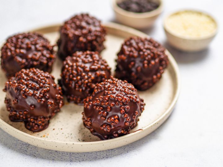 Proteinové ovesné kuličky v čokoládě