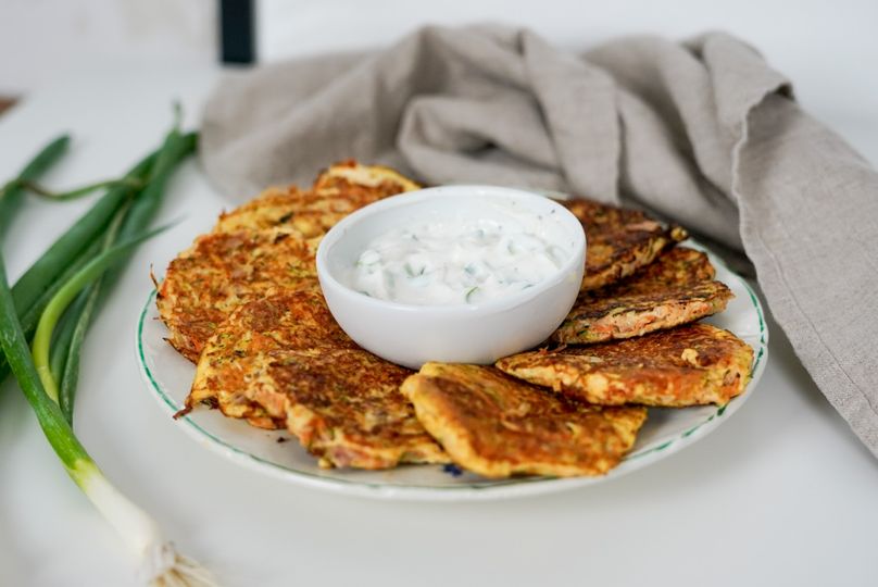 Carrot & Courgette Fritters with Tuna