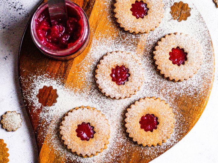 Traditional Linzer cookies