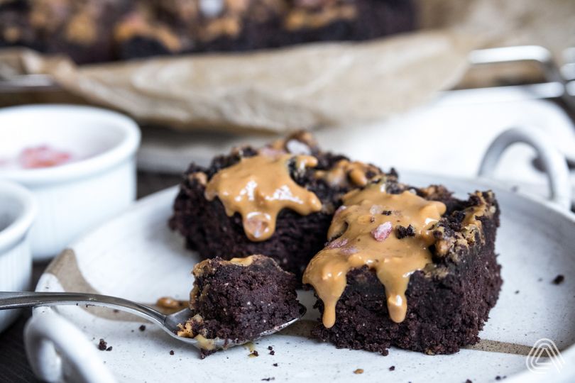 Vegan čokoládové brownies s arašídovým máslem