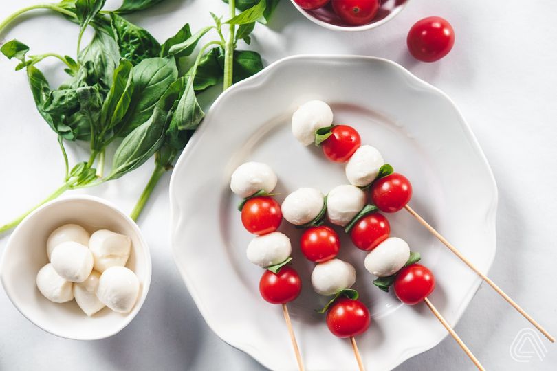 Caprese jednohubky na špejli