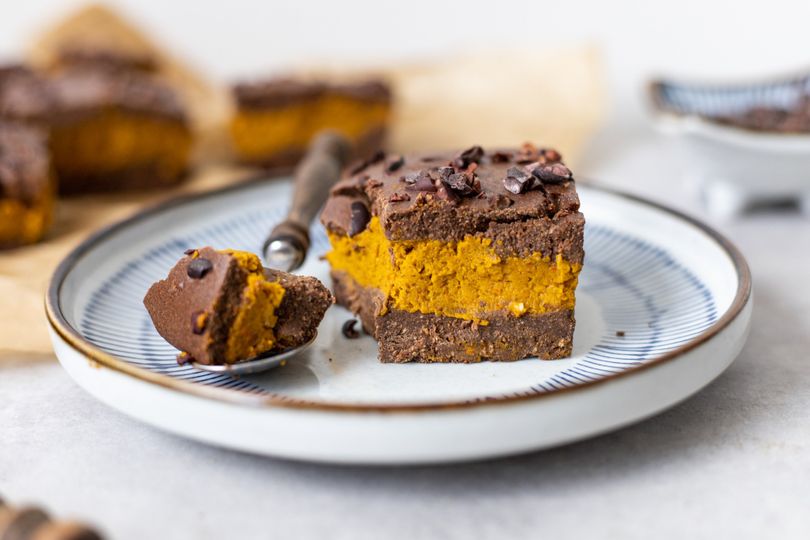 Čokoládové brownies s ľahkým tekvicovým krémom