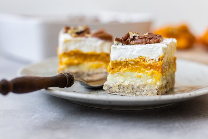 Nebeské tekvicové rezy s troma druhmi krémov