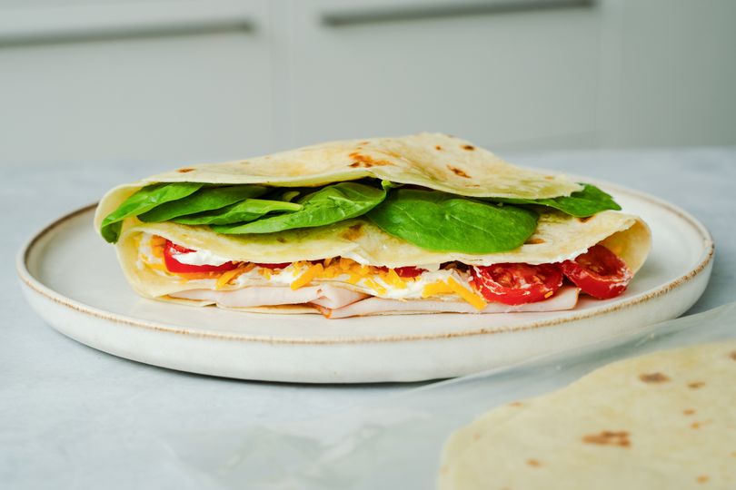 Breakfast Piadina with Egg, Ham and Cheese